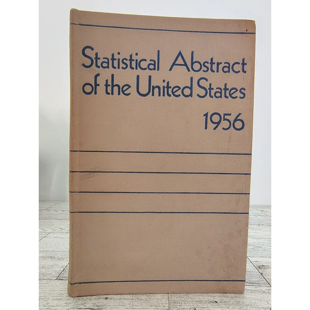 MCM 1956 Statistical Abstract Vintage Government Data Hardcover Book Shelf Decor